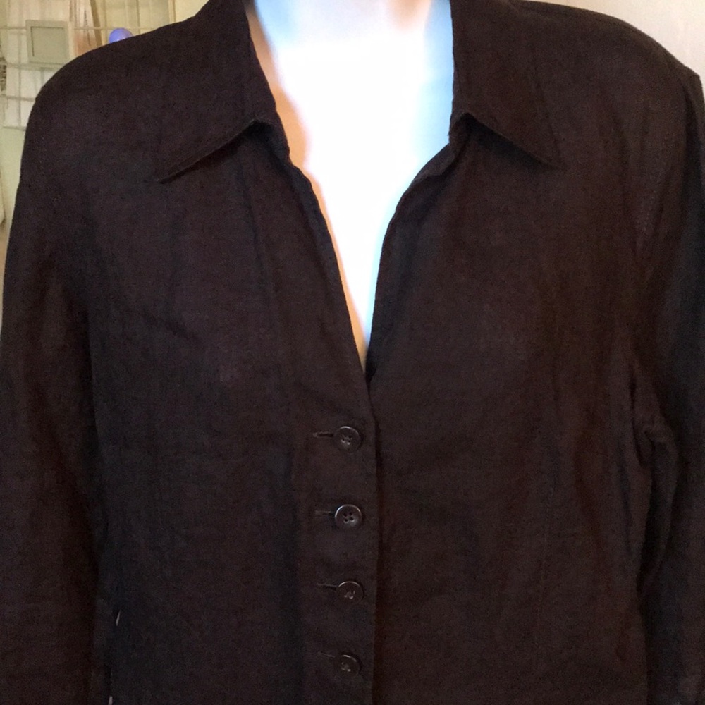 Talbot linen blazer. Brown. Size 10.